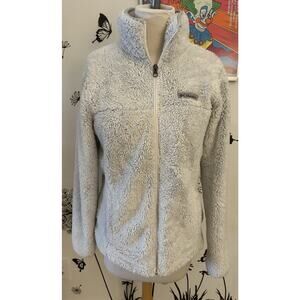 Columbia Women's Teddy Fleece Gray Faux Fur Full Zip Jacket - Size Small